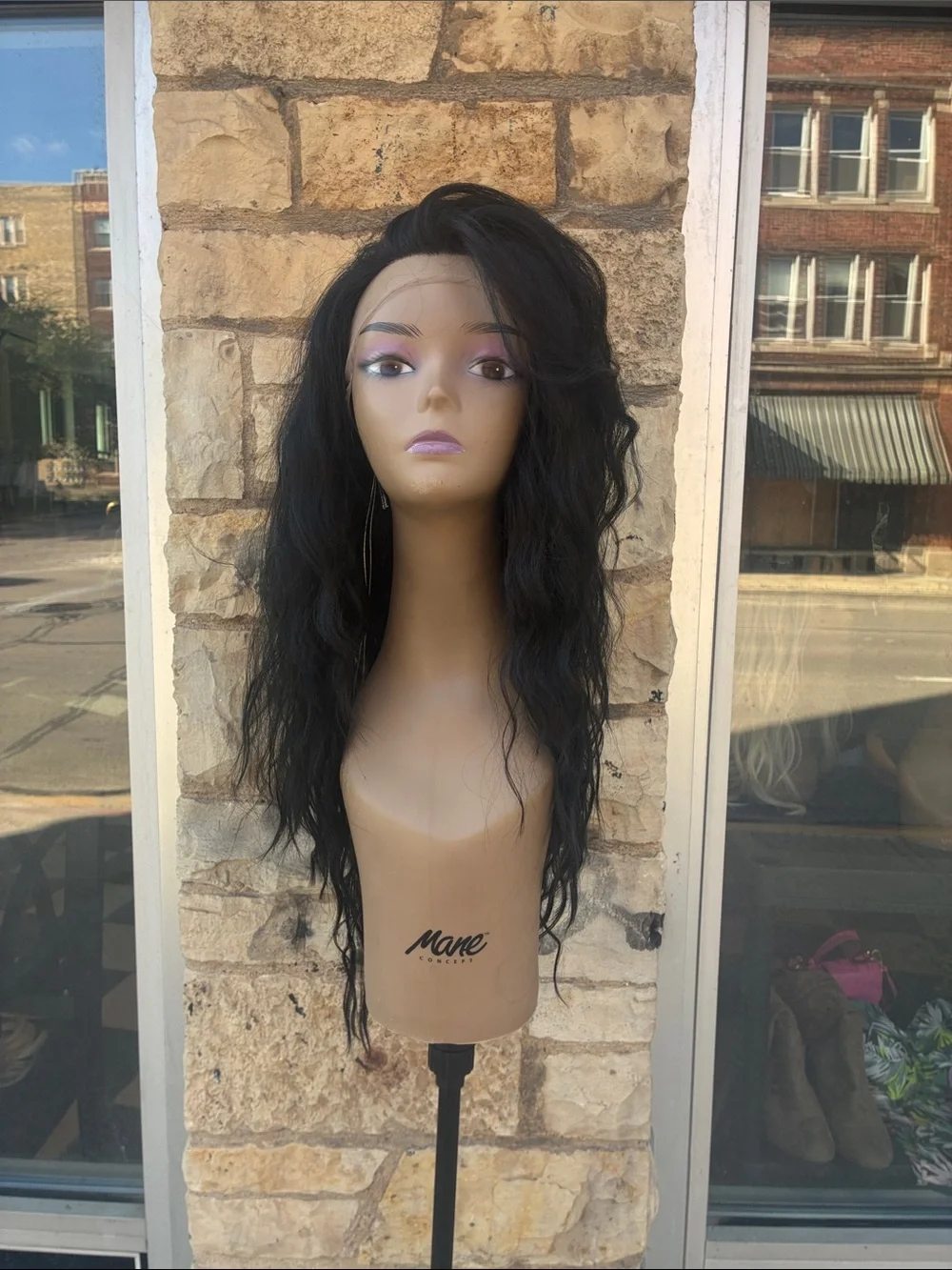 Long Black 20 inch Lace Front Wig